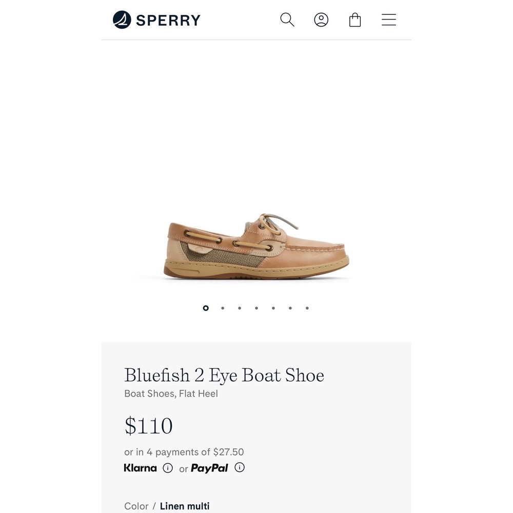 Sperry Bluefish 2-Eye Womens Boat Shoes Linen Multi Leather STS95589 Size 8 - Picture 3 of 12